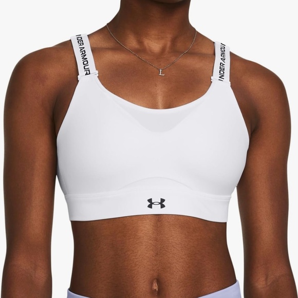 EUC Under Armour UA Infinity High Impact Sports Bra WHITE Size XL #1351994 - Picture 1 of 8